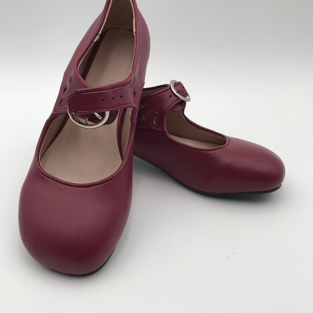 Harper & Lane Elegant Leather Burgundy Mary Jane Retro Shoes